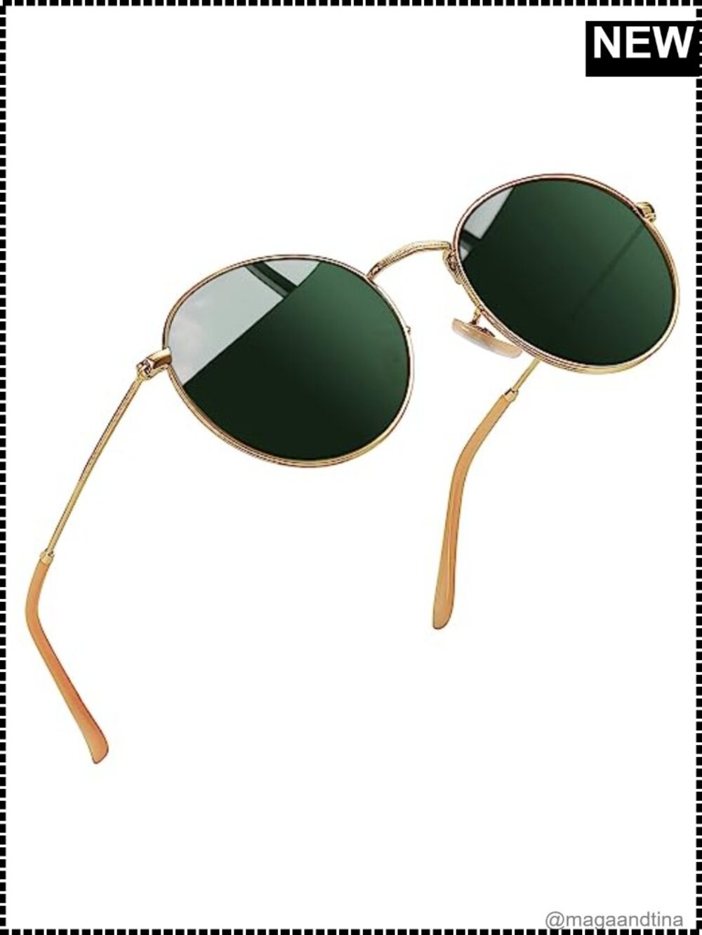 Joopin Metal Round Sunglasses UV400 Polarized Unisex Retro